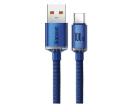 Kabel BASEUS USB - USB-C Crystal 100W 1.2m (niebieski) CAJY000403